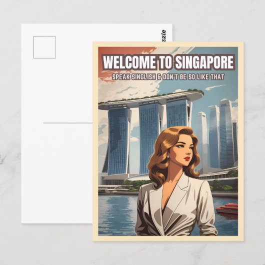 Funny Singapore Reizen Singlish Humor Briefkaart (Voorkant / Achterkant)