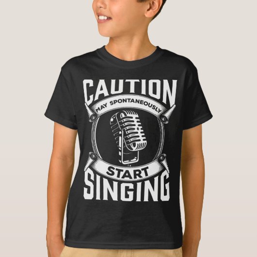 Funny Singer Quote Microphone Singing Musician T-shirt (Voorkant)