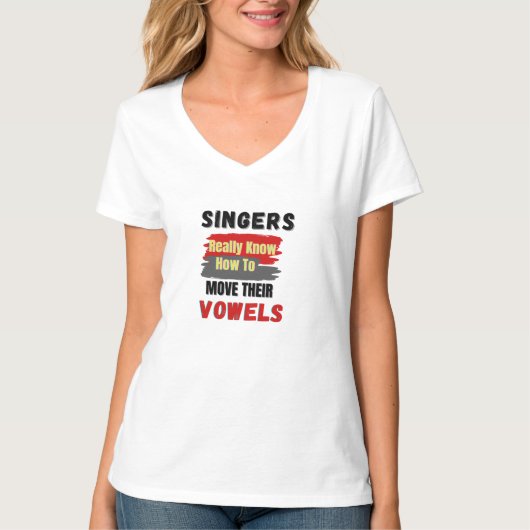 Funny Singers Vowel Movement T-shirt (Voorkant)