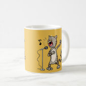 Funny Singing Cat Mok / Geel (Voorkant rechts)