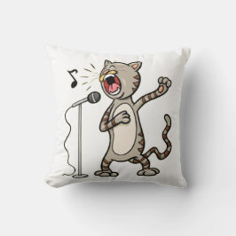 Funny Singing Cat Sierkussen / White