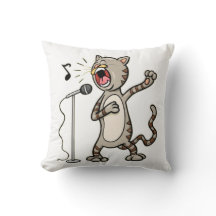 Funny Singing Cat Sierkussen / White