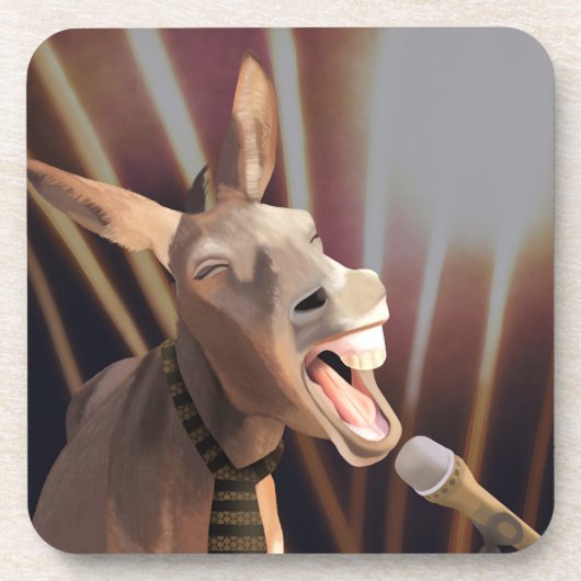 Funny Singing Donkey Boerderij Dier Bier Onderzetter (Voorkant)
