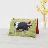 Funny Singing Kerstmis Koe Kaart (Gele Bloem)