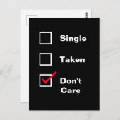 Funny Single Take geeft geen checklist Dating Briefkaart (Voorkant / Achterkant)