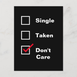 Funny Single Take geeft geen checklist Dating Briefkaart
