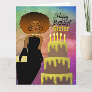 Funny Sister African Happy Birthday Card Kaart