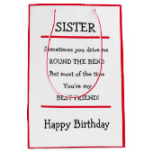 Funny Sister Beste Vriend Verse Verjaardag Kaart Medium Cadeauzakje (Voorkant)