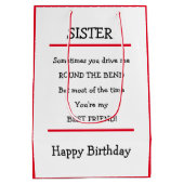 Funny Sister Beste Vriend Verse Verjaardag Kaart Medium Cadeauzakje (Achterkant)