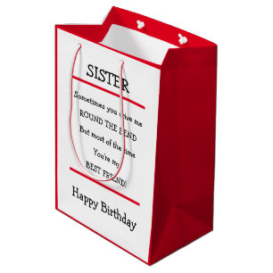 Funny Sister Beste Vriend Verse Verjaardag Kaart Medium Cadeauzakje