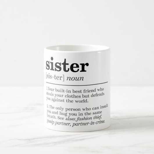 Funny Sister Definition Koffiemok (Center)