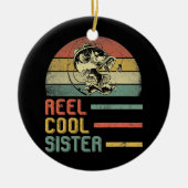 Funny Sister Fisherwoman mama Vaderdag Keramisch Ornament (Voorkant)