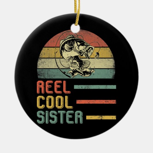 Funny Sister Fisherwoman mama Vaderdag Keramisch Ornament (Voorkant)