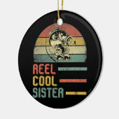 Funny Sister Fisherwoman mama Vaderdag Keramisch Ornament (Links)