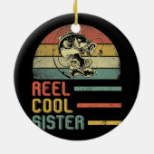 Funny Sister Fisherwoman mama Vaderdag Keramisch Ornament (Achterkant)