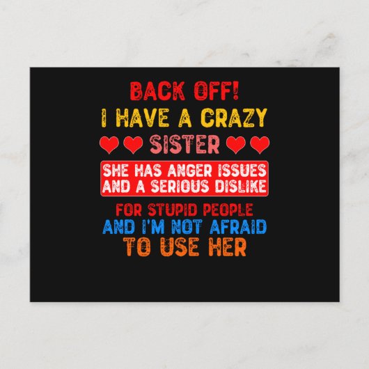 Funny Sister Gezegde Briefkaart (Voorkant)