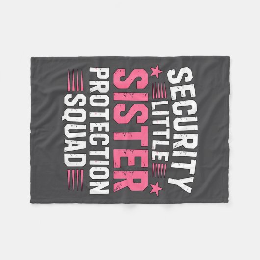 Funny Sister Security Little Protection Squad Fleece Deken (Voorkant (Horizontaal))