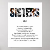 Funny SISTERS Poster – Hilarious Gift for Sister (Voorkant)