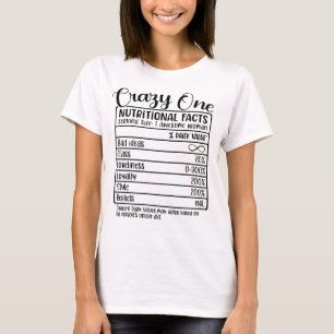 Funny Sisters Trip/Crazy One Nutritional Facts T-shirt