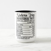 Funny Sisters Trip Nutritional Facts Mok (Midden)