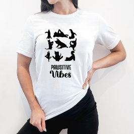 Funny Six Cats Yoga Positions T-shirt