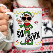 Funny Six Seven 67 6 7 Meme Christmas Elf Holiday Koffiemok