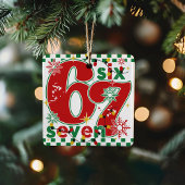 Funny Six Seven 67 6 7 Meme Christmas Gift Holiday Keramisch Ornament