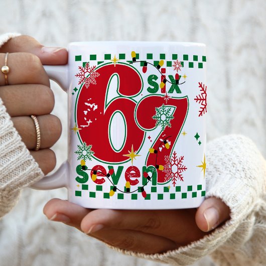 Funny Six Seven 67 6 7 Meme Fun Christmas Gift Koffiemok