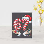 Funny Six Seven 67 Christmas Candy Cane Festive Ho Kaart (Gele Bloem)