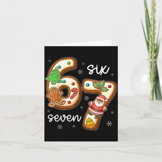 Funny Six Seven 67 Gingerbread Christmas Boys Xmas Kaart (Voorkant)