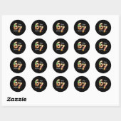 Funny Six Seven 67 Gingerbread Christmas Boys Xmas Ronde Sticker (Vel)