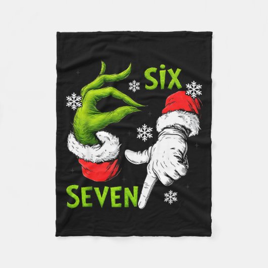Funny Six Seven 67 Meme 6 7 Christmas Elf Hand Boy Fleece Deken (Voorkant)