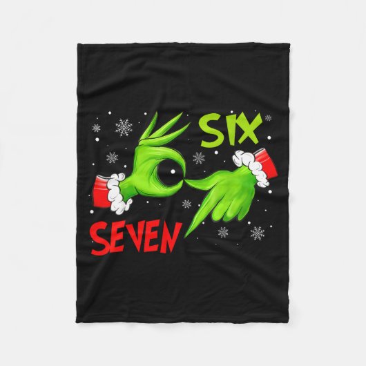 Funny Six Seven 67 Meme 6 7 Christmas Elf Hand Boy Fleece Deken (Voorkant)