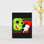 Funny Six Seven 67 Meme 6 7 Christmas Elf Hand Boy Kaart (Gele Bloem)