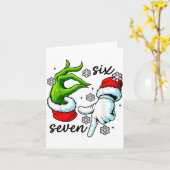 Funny Six Seven 67 Meme 6 7 Christmas Elf Hand Boy Kaart (Gele Bloem)