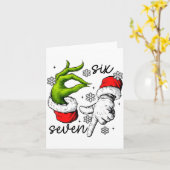 Funny Six Seven 67 Meme 6 7 Christmas Elf Hand Boy Kaart (Gele Bloem)