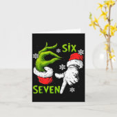 Funny Six Seven 67 Meme 6 7 Christmas Elf Hand Boy Kaart (Gele Bloem)