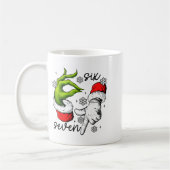 Funny Six Seven 67 Meme 6 7 Christmas Elf Hand Boy Koffiemok (Links)