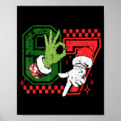 Funny Six Seven 67 Meme 6 7 Christmas Elf Hand Boy Poster (Voorkant)