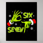 Funny Six Seven 67 Meme 6 7 Christmas Elf Hand Boy Poster (Voorkant)