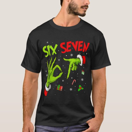 Funny Six Seven 67 Meme 6 7 Christmas Elf Hand Boy T-shirt (Voorkant)