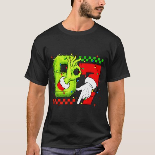 Funny Six Seven 67 Meme 6 7 Christmas Elf Hand Boy T-shirt (Voorkant)
