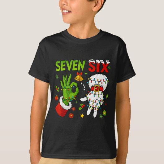 Funny Six Seven 67 Meme 6 7 Christmas Elf Hand Boy T-shirt (Voorkant)