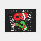 Funny Six Seven 67 Meme 6 7 Elf Santa Christmas Pa Fleece Deken (Voorkant (Horizontaal))