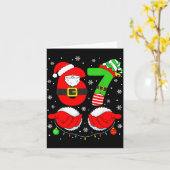 Funny Six Seven 67 Meme 6 7 Elf Santa Christmas Pa Kaart (Gele Bloem)