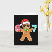 Funny Six Seven 67 Meme 6 7 Gingerbread Christmas  Kaart (Gele Bloem)