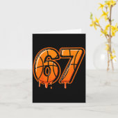 Funny Six Seven 67 Meme Gen Alpha 67 Basketball Fo Kaart (Gele Bloem)