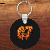 Funny Six Seven 67 Meme Gen Alpha 67 Basketball Fo Sleutelhanger (Voorkant)