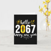 Funny Six Seven 67 Meme Happy New Year Kaart (Gele Bloem)