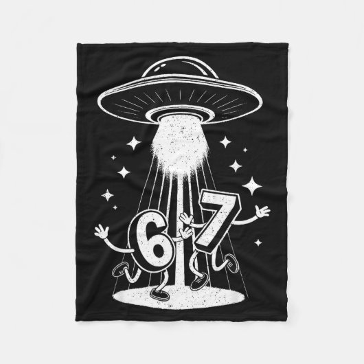 Funny Six Seven 67 Meme Internet Meme Ufo Gen Alph Fleece Deken (Voorkant)